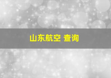 山东航空 查询